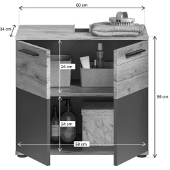 Best Wohnen Bad Waschplatz mit Hochschrank Set - Depart (dreiteilig)