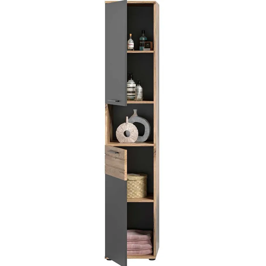 Best Wohnen Bad Waschplatz mit Hochschrank Set - Depart (dreiteilig)