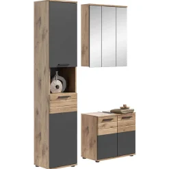 Best Wohnen Bad Waschplatz mit Hochschrank Set - Depart (dreiteilig)