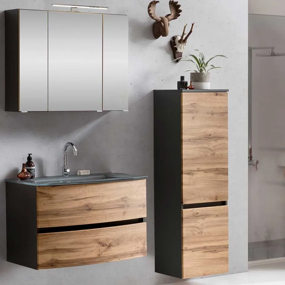 Sale Wohnen Bad Waschplatz Set & Midischrank - Vandija (dreiteilig)
