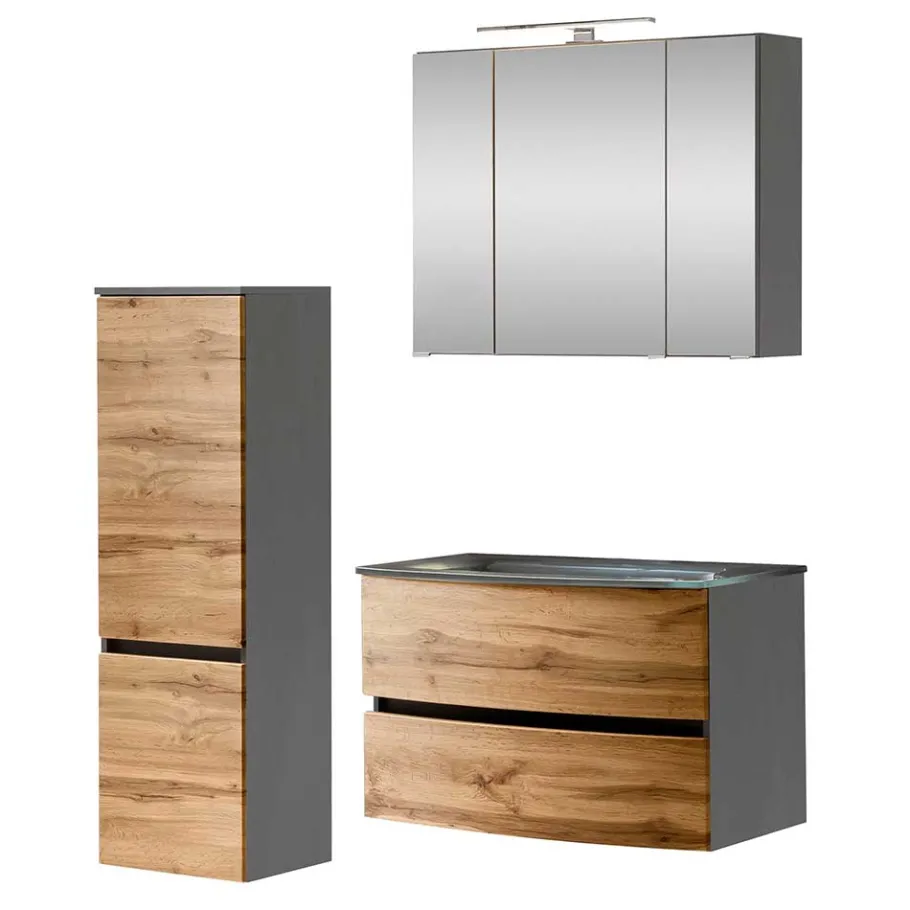 Sale Wohnen Bad Waschplatz Set & Midischrank - Vandija (dreiteilig)