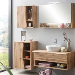 Wohnen Badausstattung in Holzoptik Wildeiche - Tofias (vierteilig)