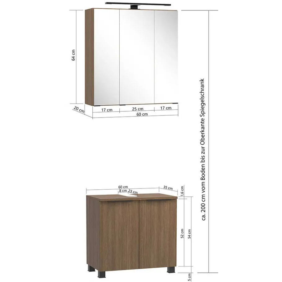 Clearance Wohnen Badausstattung Möbelset modern - Ucaida (dreiteilig)
