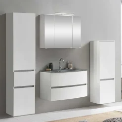 Clearance Wohnen Badblock Badmöbel in Weiß - Mesciria (vierteilig)