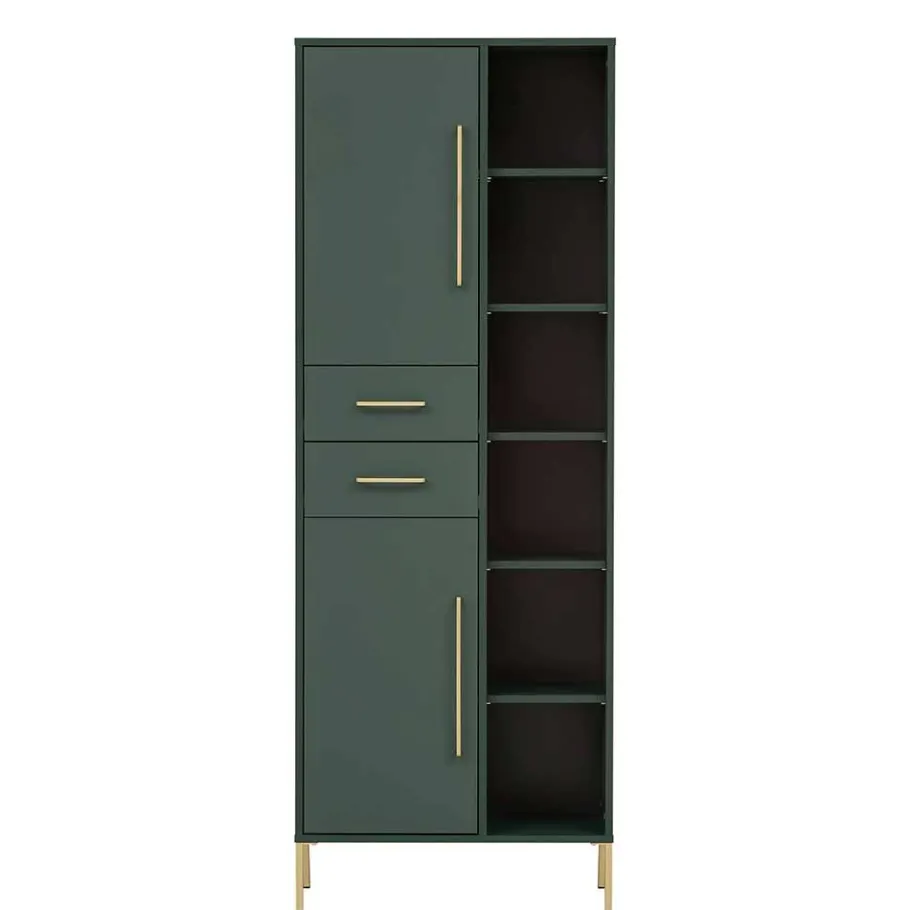 Best Wohnen Badeinrichtung Möbel in Dunkelgrün & Gold - Aqua (sechsteilig)