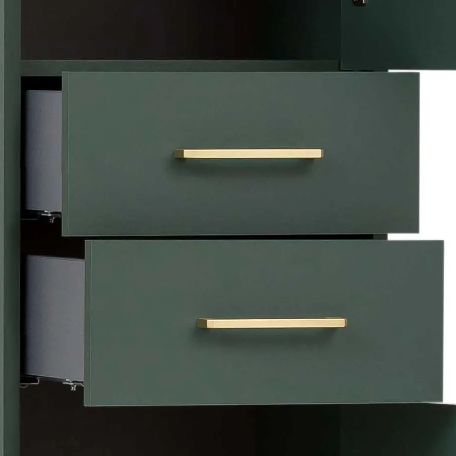 Best Wohnen Badeinrichtung Möbel in Dunkelgrün & Gold - Aqua (sechsteilig)