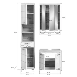 Sale Wohnen Badeinrichtung zweifarbig modern - Calbanyara (dreiteilig)