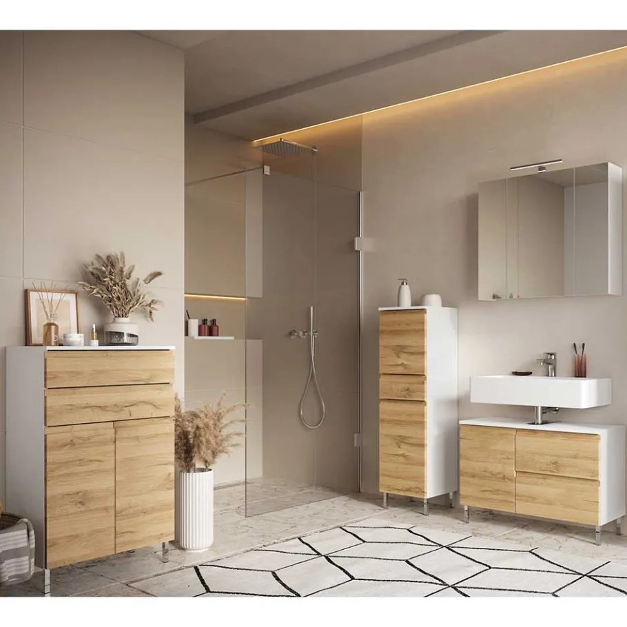 Discount Wohnen Badezimmer Ausstattung Möbel - Aspariavo (vierteilig)