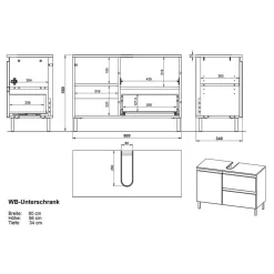 Discount Wohnen Badezimmer Ausstattung Möbel - Aspariavo (vierteilig)