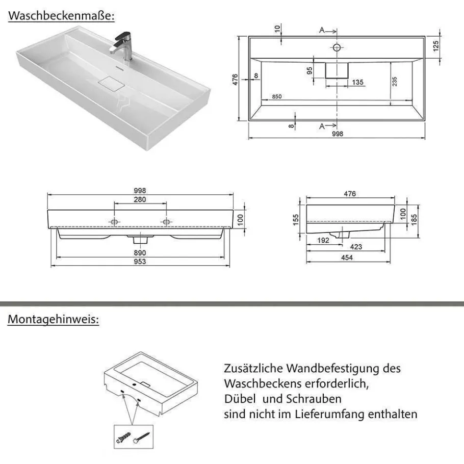 Clearance Wohnen Badezimmer Einrichtung Möbelset - Exeler (fünfteilig)