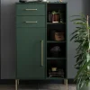 Hot Wohnen Badezimmer Highboard in Dunkelgrün & Gold - Aqua