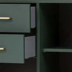Hot Wohnen Badezimmer Highboard in Dunkelgrün & Gold - Aqua