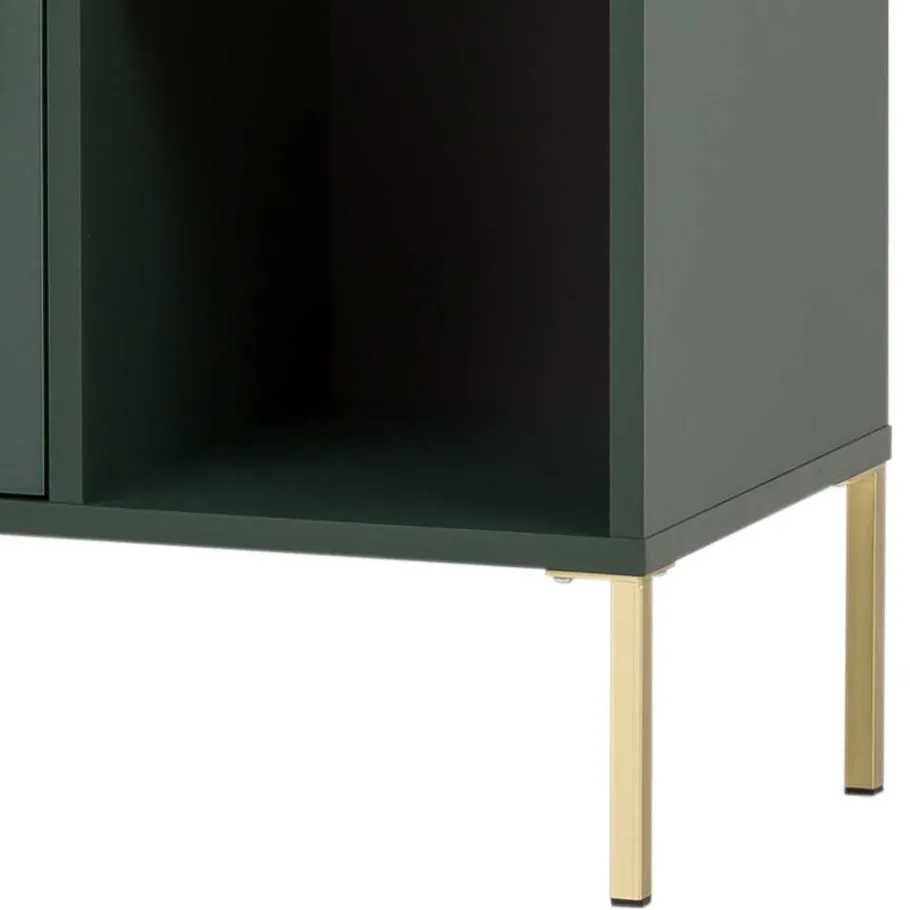 Hot Wohnen Badezimmer Highboard in Dunkelgrün & Gold - Aqua
