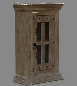 Wohnen Badezimmer Hängeschrank aus Glas & Massivholz - Abid