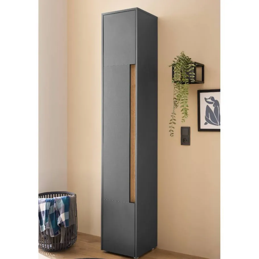 Discount Wohnen Badezimmer Hochschrank in Anthrazit - Ahilav