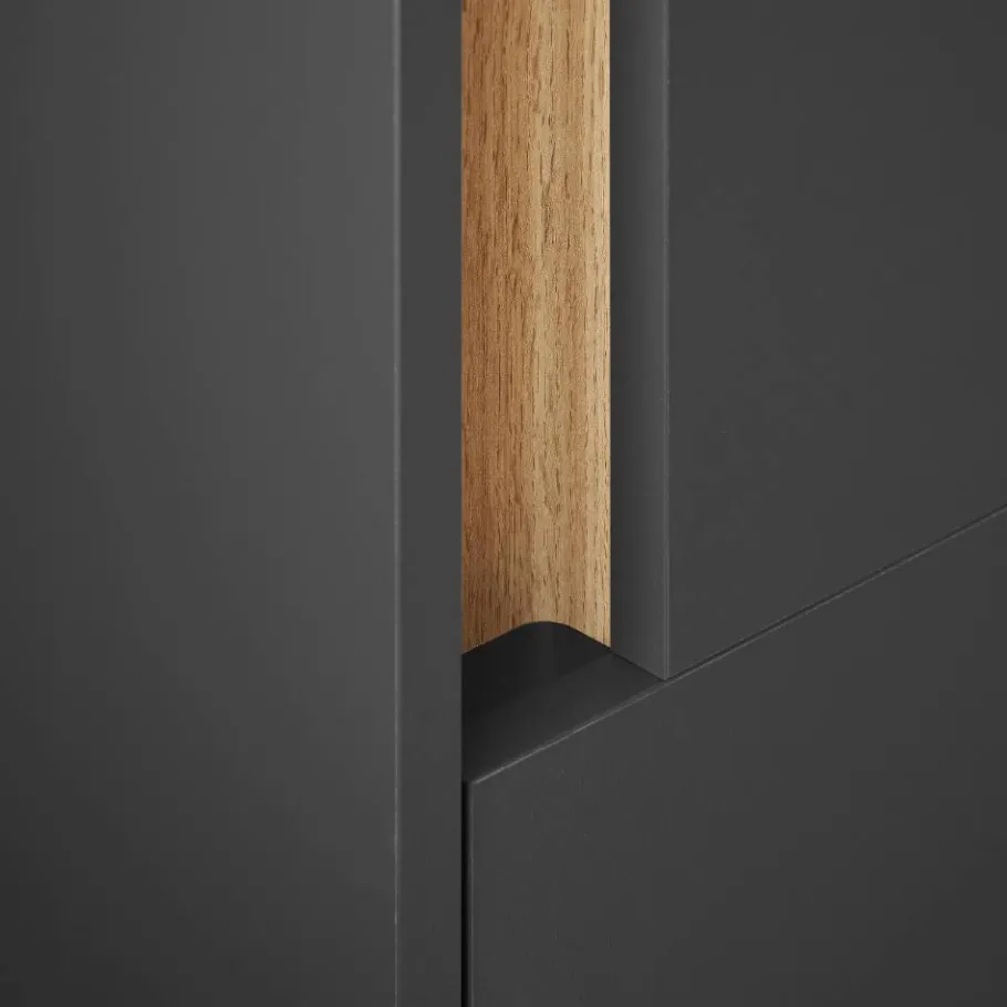 Discount Wohnen Badezimmer Hochschrank in Anthrazit - Ahilav