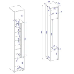 Discount Wohnen Badezimmer Hochschrank in Anthrazit - Ahilav