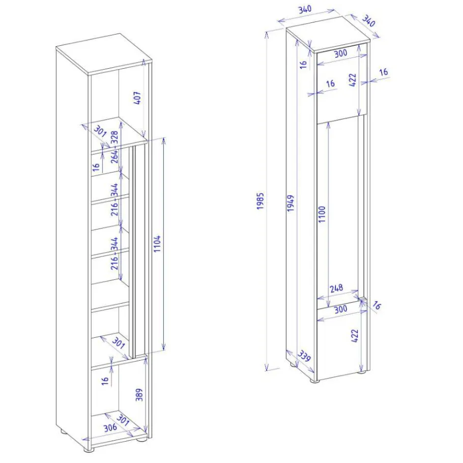 Discount Wohnen Badezimmer Hochschrank in Anthrazit - Ahilav