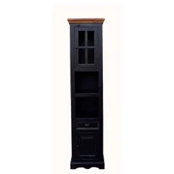 New Wohnen Badezimmer Hochschrank Sentiments in Schwarz Mangobaum
