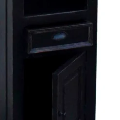New Wohnen Badezimmer Hochschrank Sentiments in Schwarz Mangobaum