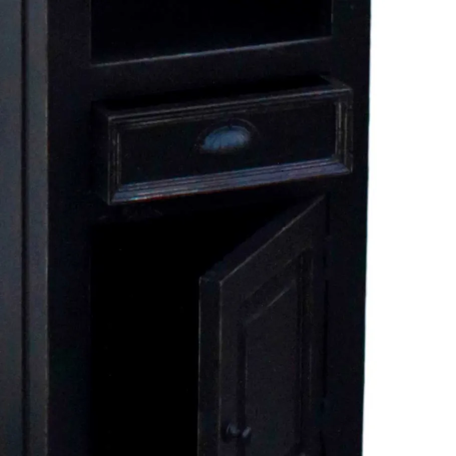 New Wohnen Badezimmer Hochschrank Sentiments in Schwarz Mangobaum