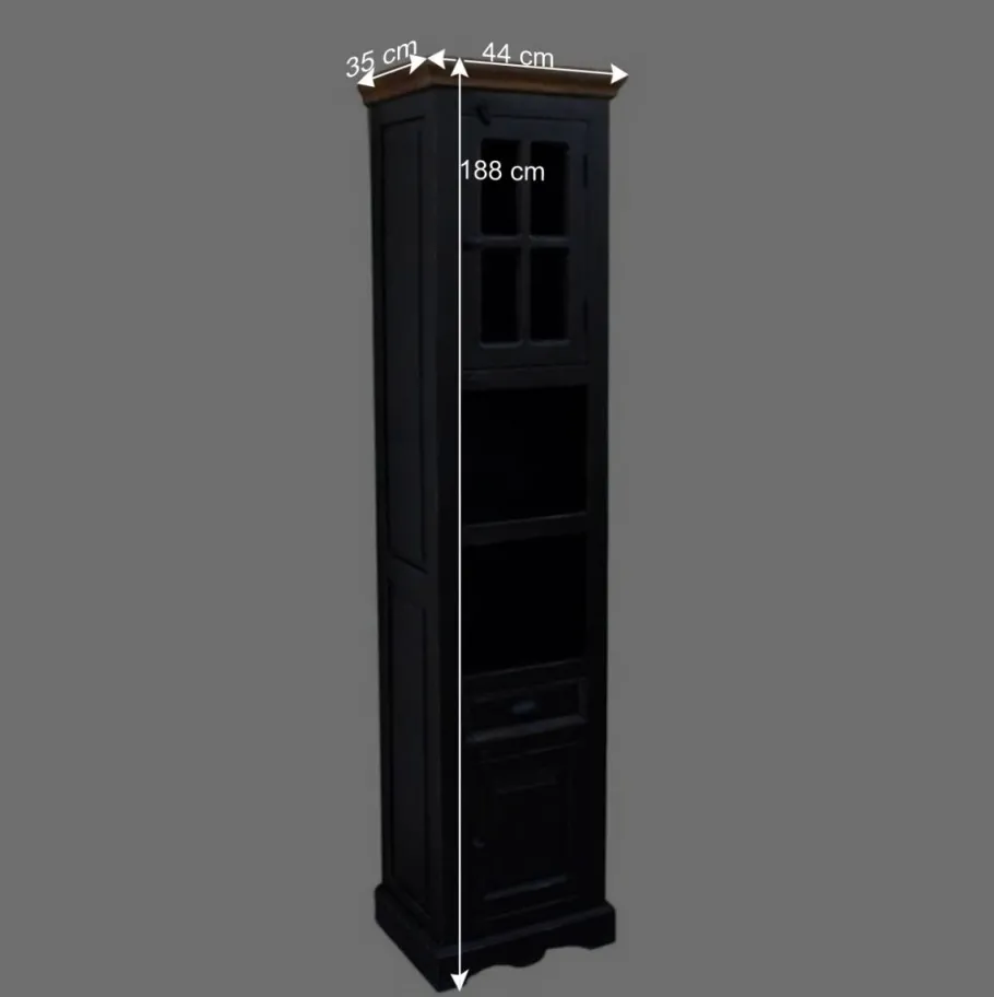New Wohnen Badezimmer Hochschrank Sentiments in Schwarz Mangobaum