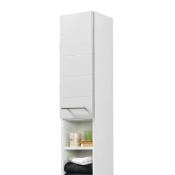Clearance Wohnen Badezimmer Hochschrank Veverino in Hochglanz Weiß