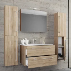 Clearance Wohnen Badezimmer in Holznachbildung Sonoma-Eiche - Caleena (vierteilig)