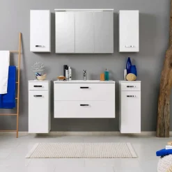 Clearance Wohnen Badezimmer Kombination Sagunis in Weiß (sechsteilig)