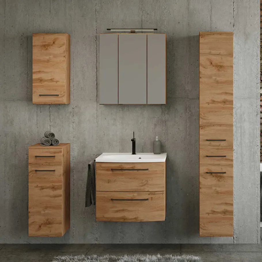 Outlet Wohnen Badezimmer Möbel Einrichtung Set - Arazony (fünfteilig)