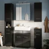 New Wohnen Badezimmer Möbelblock in Schwarz - Culina (fünfteilig)