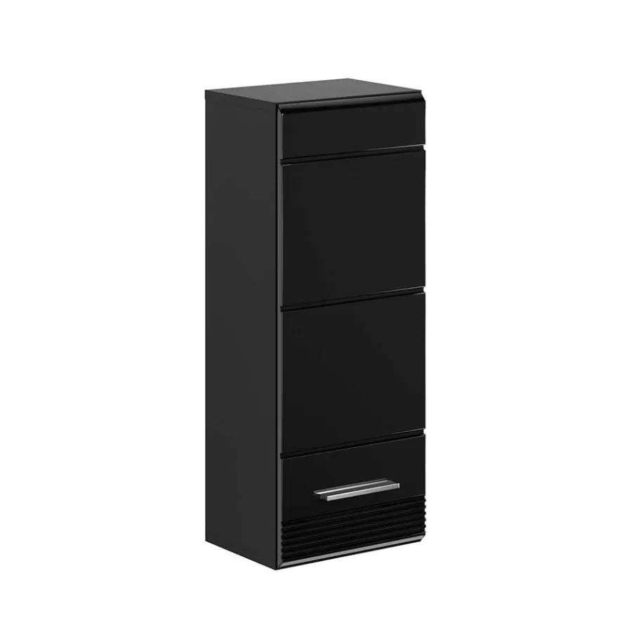 New Wohnen Badezimmer Möbelblock in Schwarz - Culina (fünfteilig)