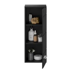 New Wohnen Badezimmer Möbelblock in Schwarz - Culina (fünfteilig)