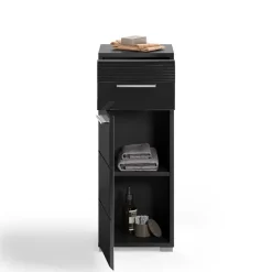 New Wohnen Badezimmer Möbelblock in Schwarz - Culina (fünfteilig)