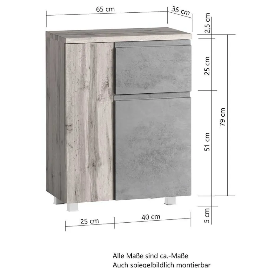 Clearance Wohnen Badezimmer Schrankset modern - Mia (dreiteilig)
