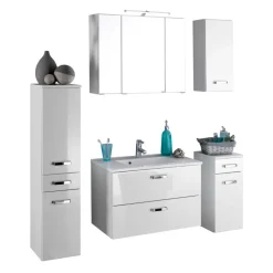 Best Wohnen Badezimmer Set Sagunis in Weiß Hochglanz (fünfteilig)