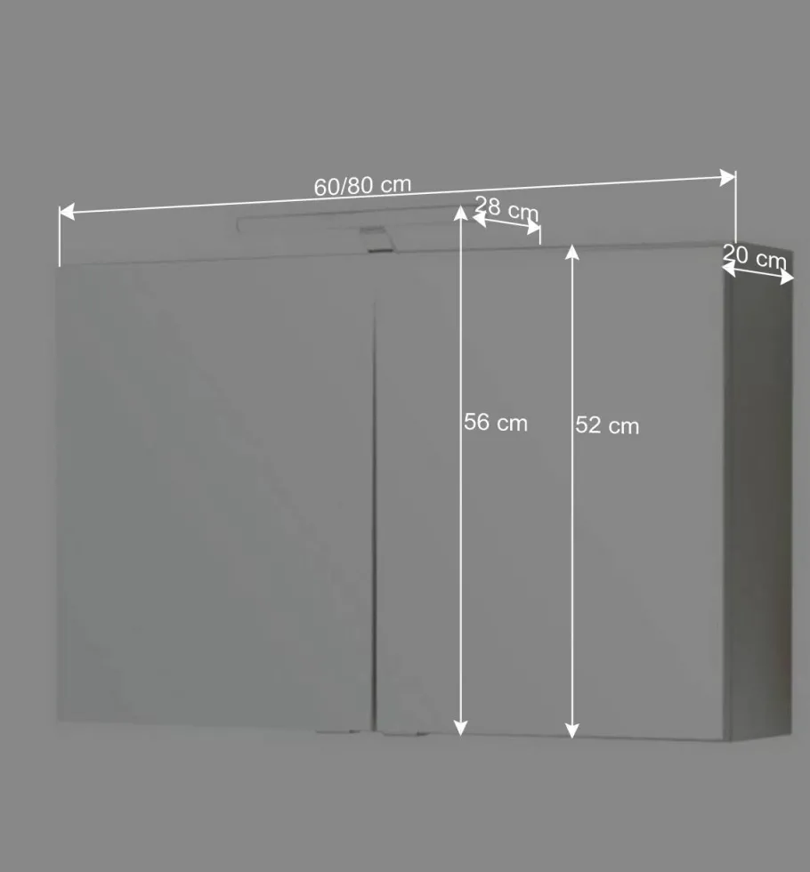 Discount Wohnen Badezimmer Spiegelschrank Tymos mit LED Beleuchtung