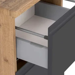 Online Wohnen Badezimmer Unterschrank in mattem Grau & Wildeiche - Jambi