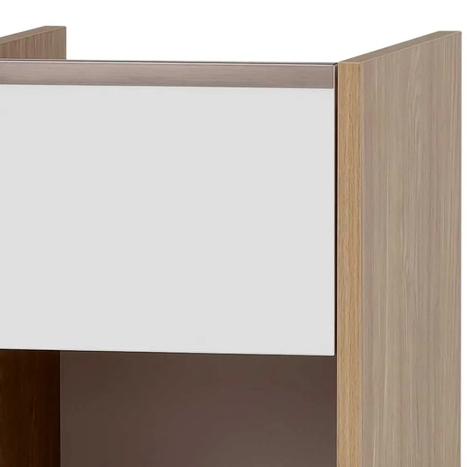 Discount Wohnen Badezimmer Unterschrank in Weiß und Eiche Hell - Ronya