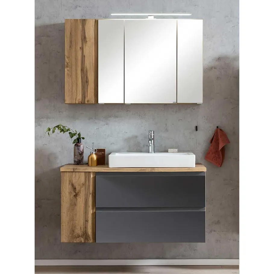 Outlet Wohnen Badezimmer Waschplatz 105 cm breit - Jambi I (zweiteilig)