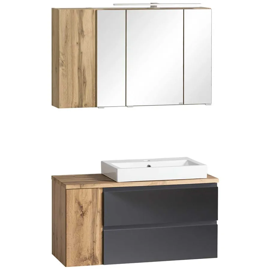 Outlet Wohnen Badezimmer Waschplatz 105 cm breit - Jambi I (zweiteilig)