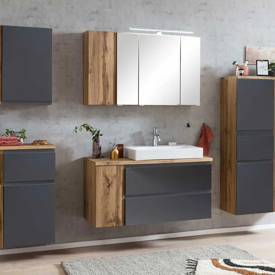 Outlet Wohnen Badezimmer Waschplatz 105 cm breit - Jambi I (zweiteilig)
