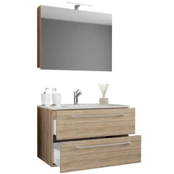 Outlet Wohnen Badezimmer Waschplatz Set mit LED - Caleena (zweiteilig)