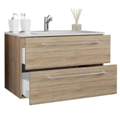 Outlet Wohnen Badezimmer Waschplatz Set mit LED - Caleena (zweiteilig)