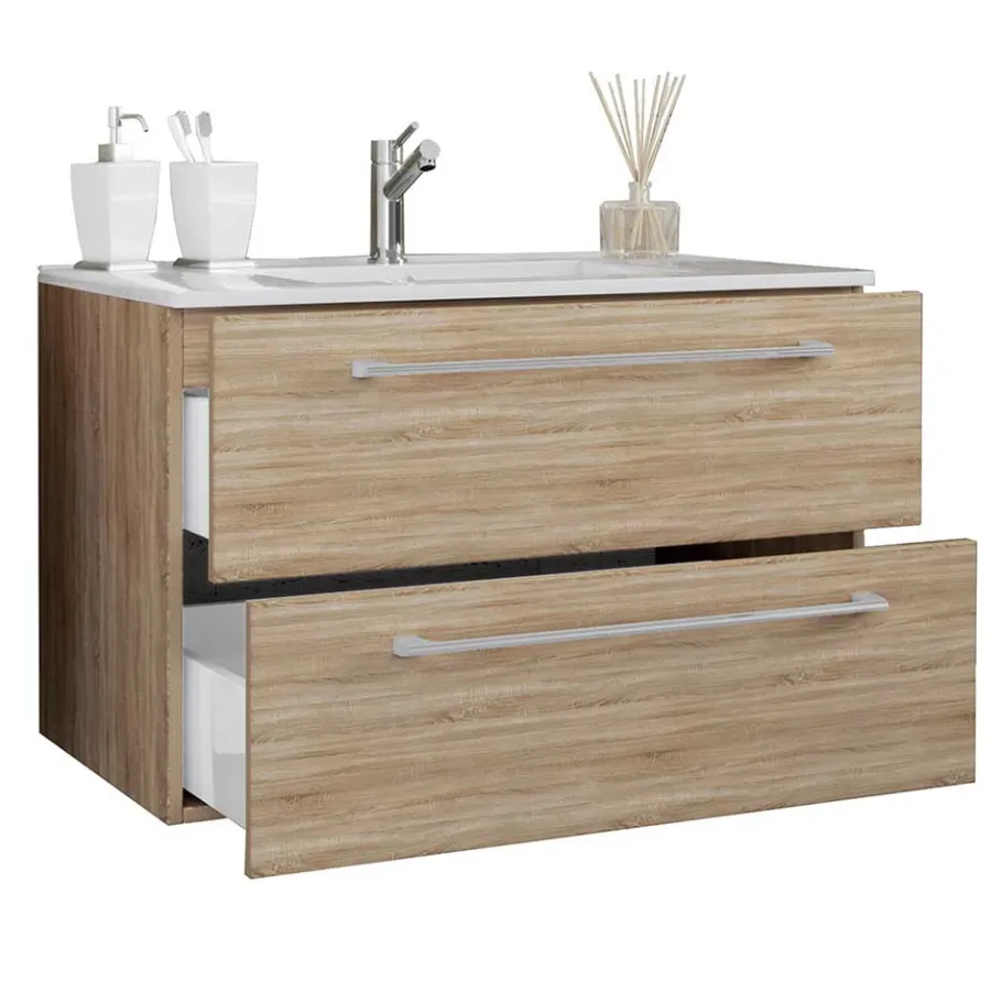Outlet Wohnen Badezimmer Waschplatz Set mit LED - Caleena (zweiteilig)