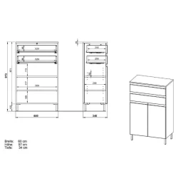 New Wohnen Badezimmer-Kommode in Hellgrau - Dadra