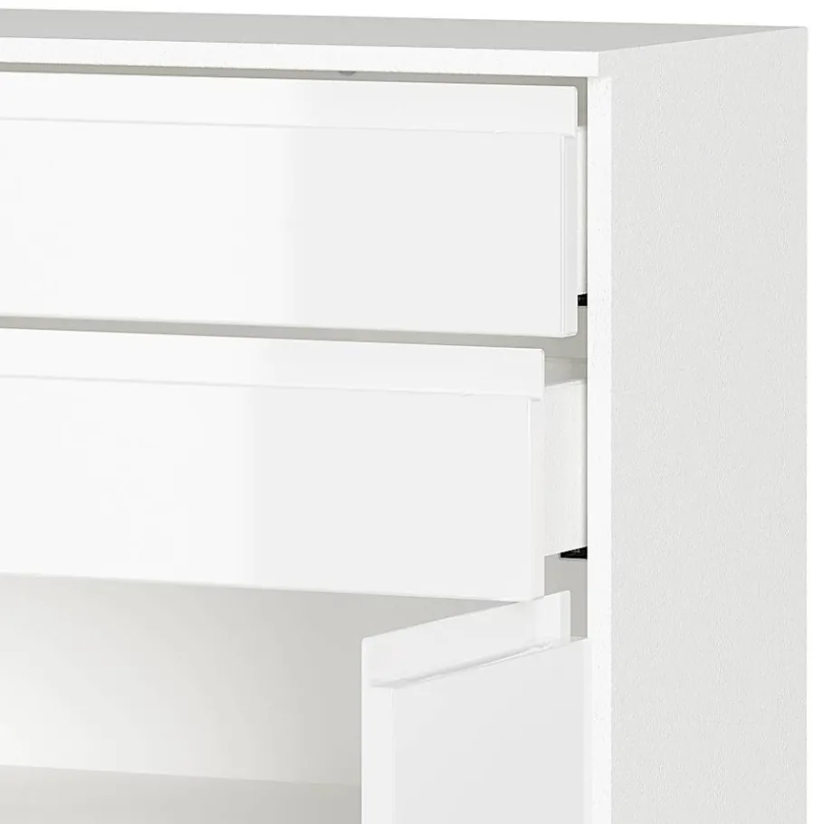 Clearance Wohnen Badezimmer-Kommode in Weiß Hochglanz - Loeesa