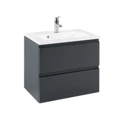 Outlet Wohnen Badezimmermöbel Blaxin in Anthrazit Hochglanz (zweiteilig)