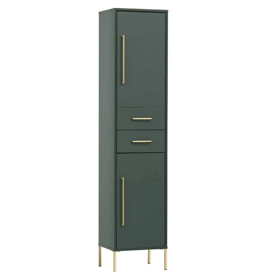 Hot Wohnen Badezimmermöbel in Dunkelgrün & Gold - Aqua (dreiteilig)