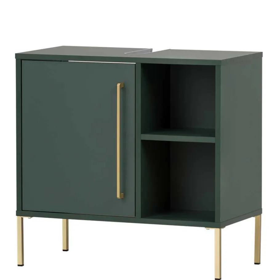 Hot Wohnen Badezimmermöbel in Dunkelgrün & Gold - Aqua (dreiteilig)